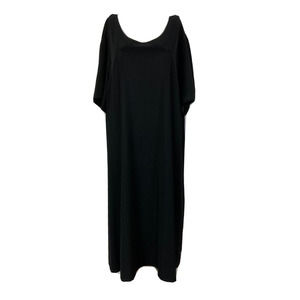 Susan Graver Style‎ Dress 3X Womens Black Scoop Neck Stretch Midi Minimalist